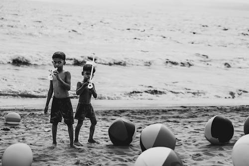 Boys Playing on Beach