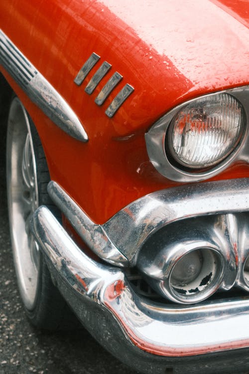 A Headlight of a Vintage Car