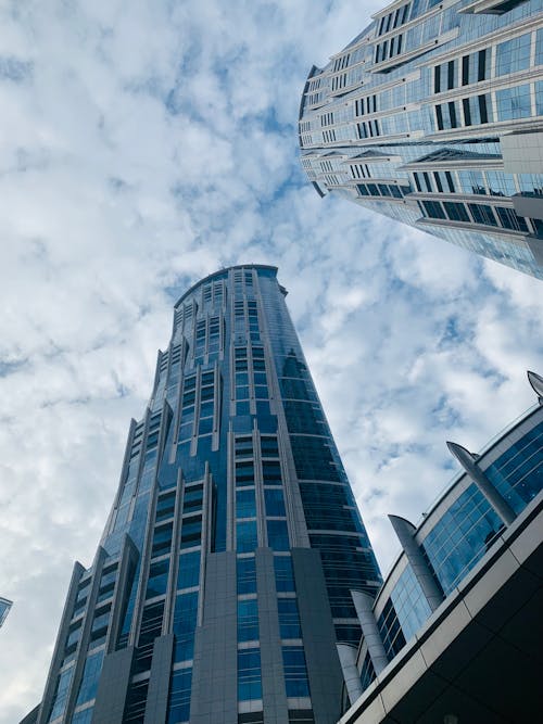 Low Angle Shot of Glass Skyscrapers