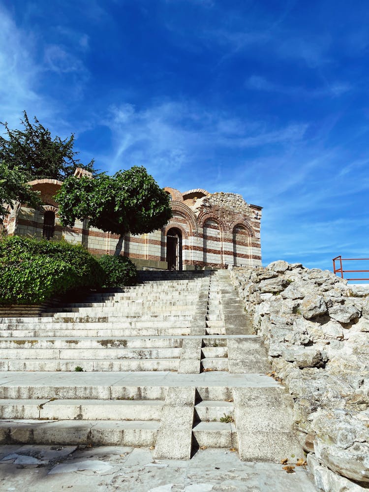 Stairs To Church Of St John Aliturgetos In Nesebar In Bulgaria