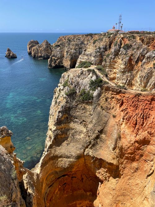 Free Stunning view of Ponta da Piedade cliffs and azure waters in Lagos, Portugal. Stock Photo