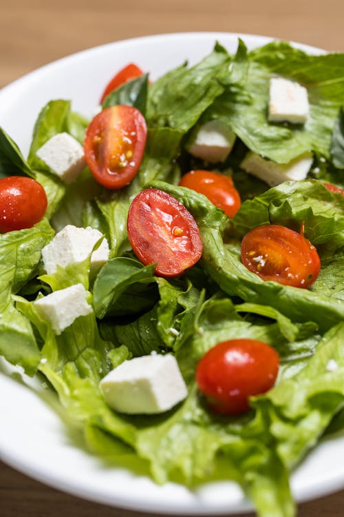 Greek Salad on White Plate