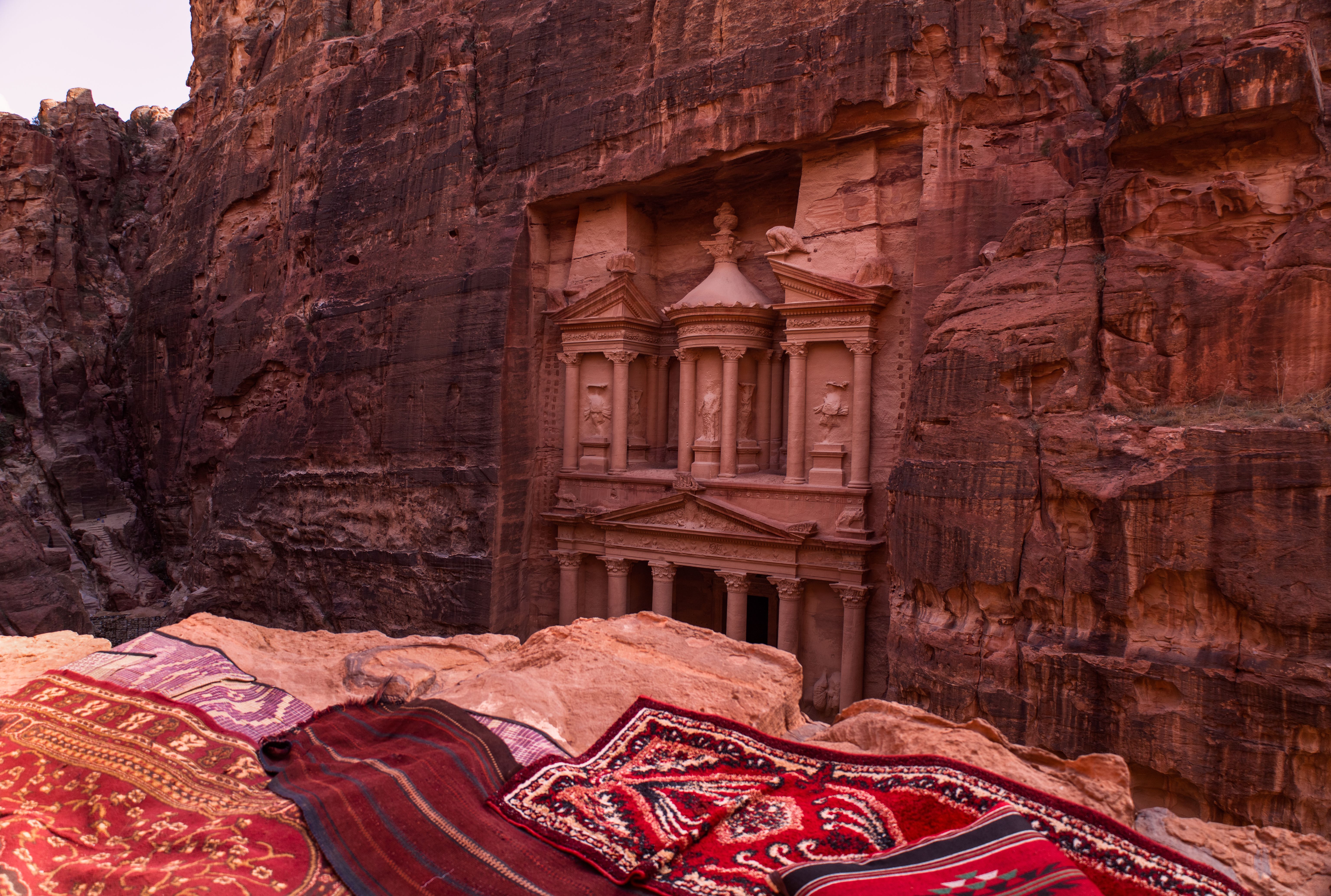 Handmade Carpets near The Treasury in Petra · Free Stock Photo