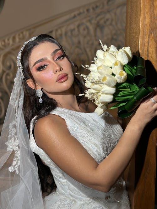 Foto profissional grátis de buquê, cortina, fotografia de casamento