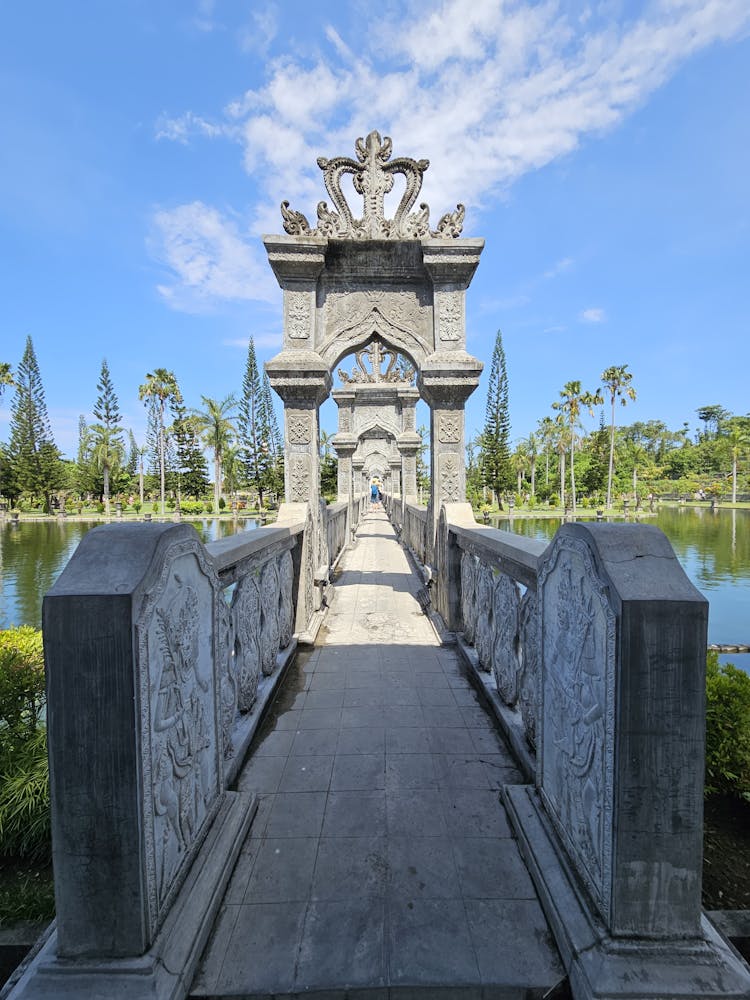 Stone Footbridge Leading To Taman Ujung Sukasada