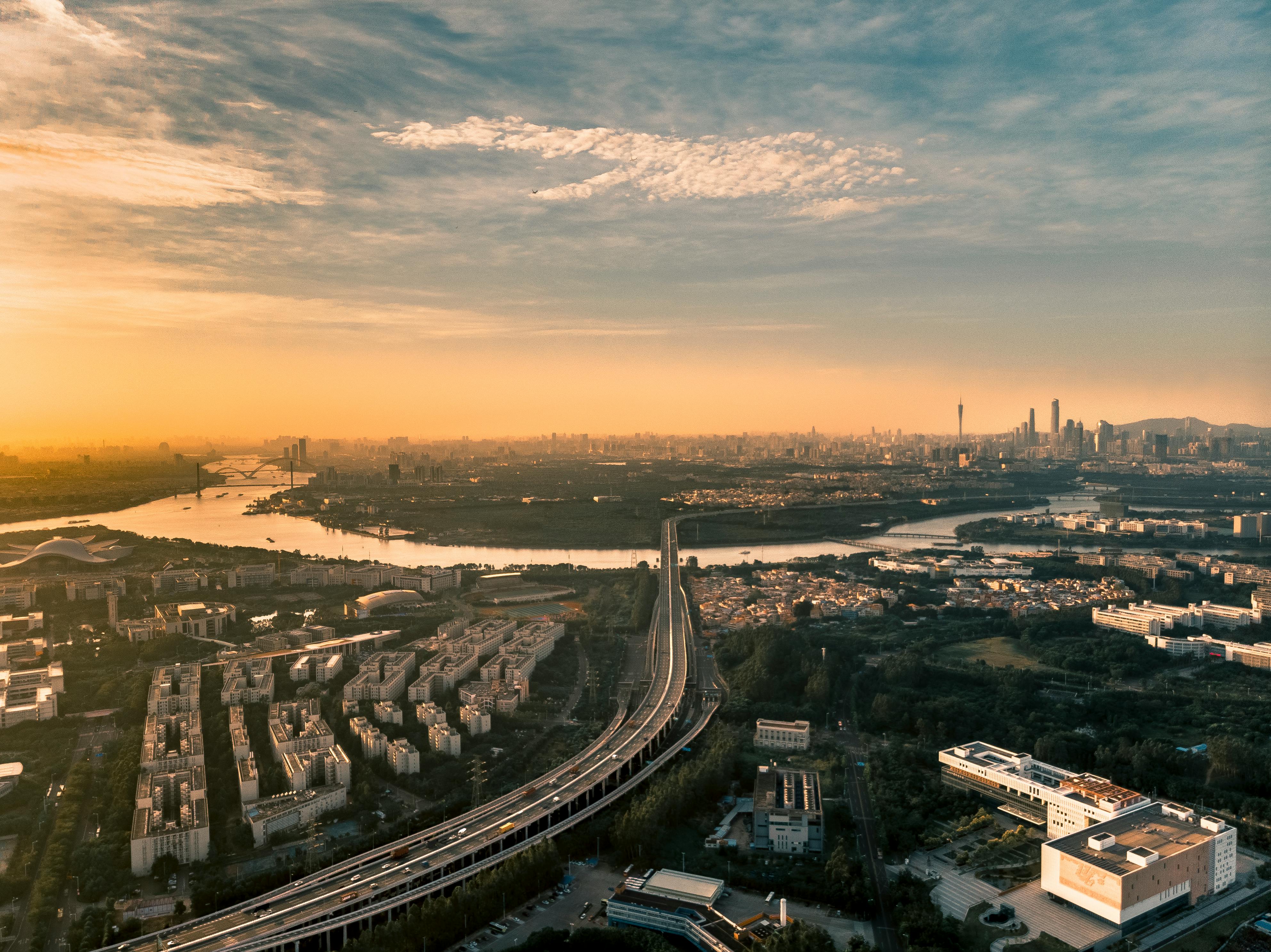 aerial view of expressway