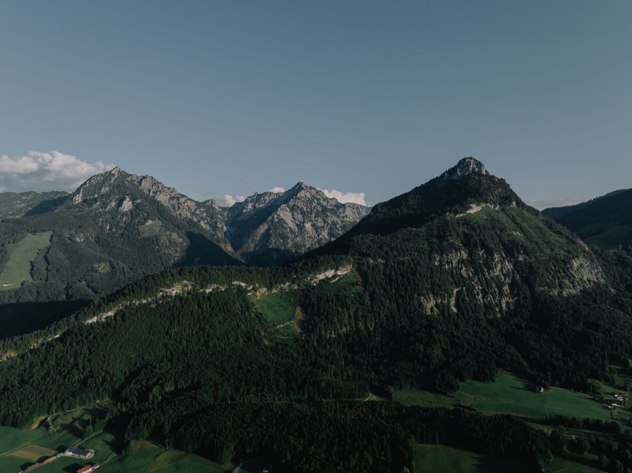 stunning aerial view of the rugged alpine mountains near salzburg aust