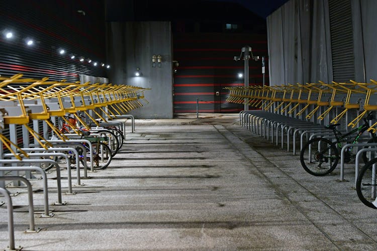 Bicycles On Indoor Parking 