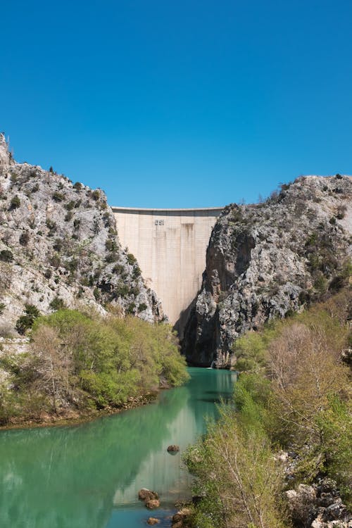 Imagine de stoc gratuită din apă curgătoare, baraj, fotografiere verticală