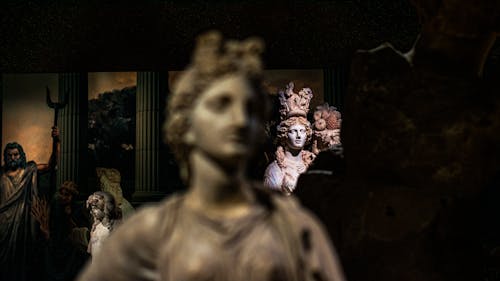 Classical Sculptures in a Museum 