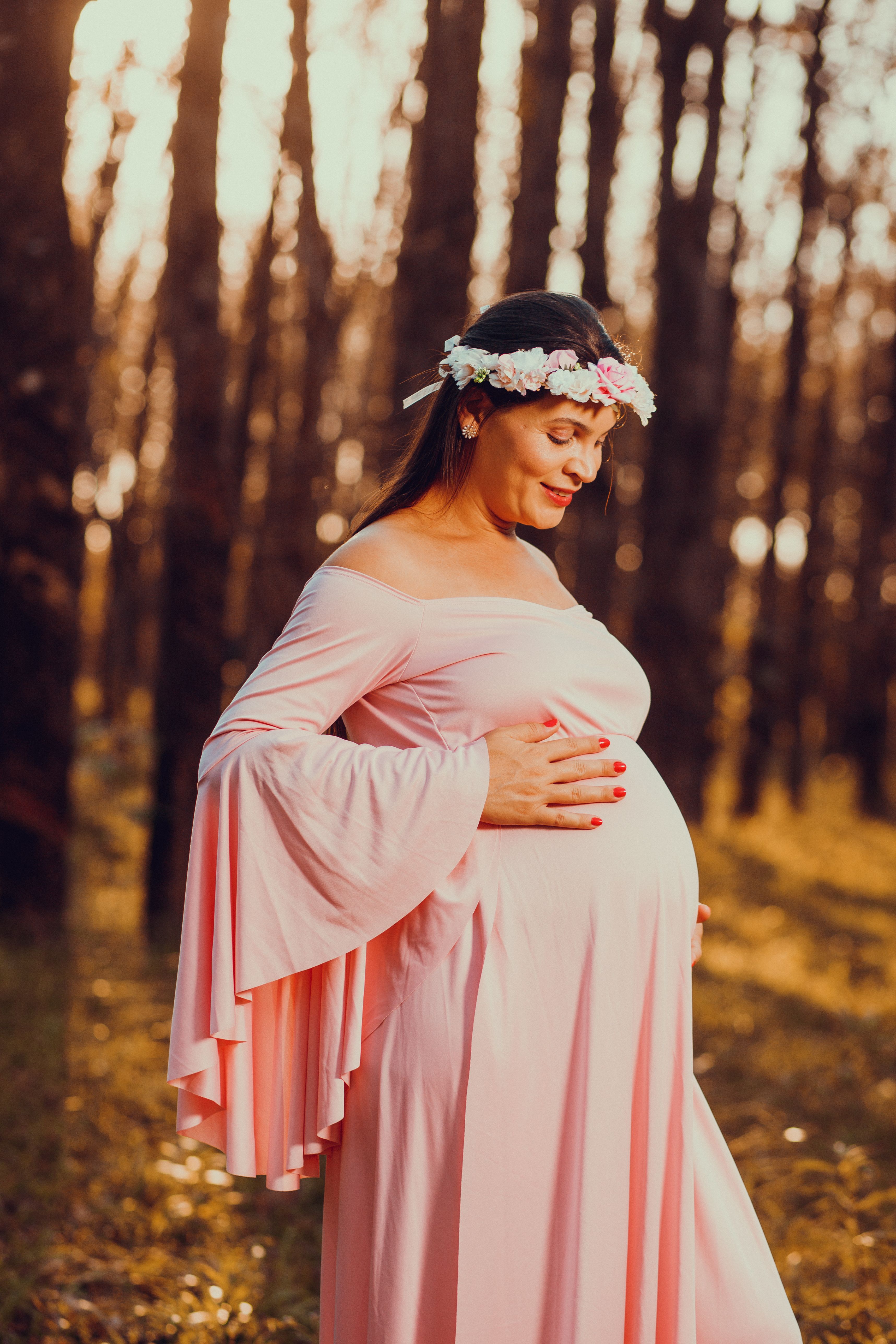 Pregnant Woman Posing in the Forest · Free Stock Photo