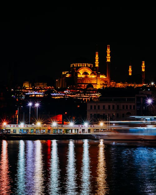 Hagia Sophia and Illuminated Istanbul at Sunset