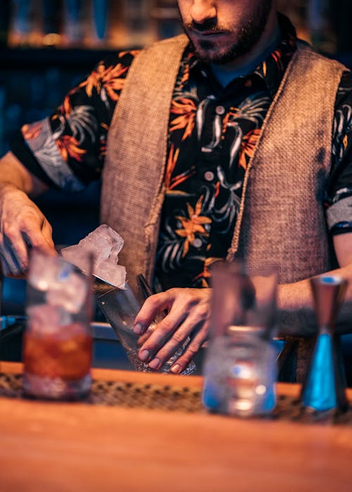 Bartender Preparing Drinks 