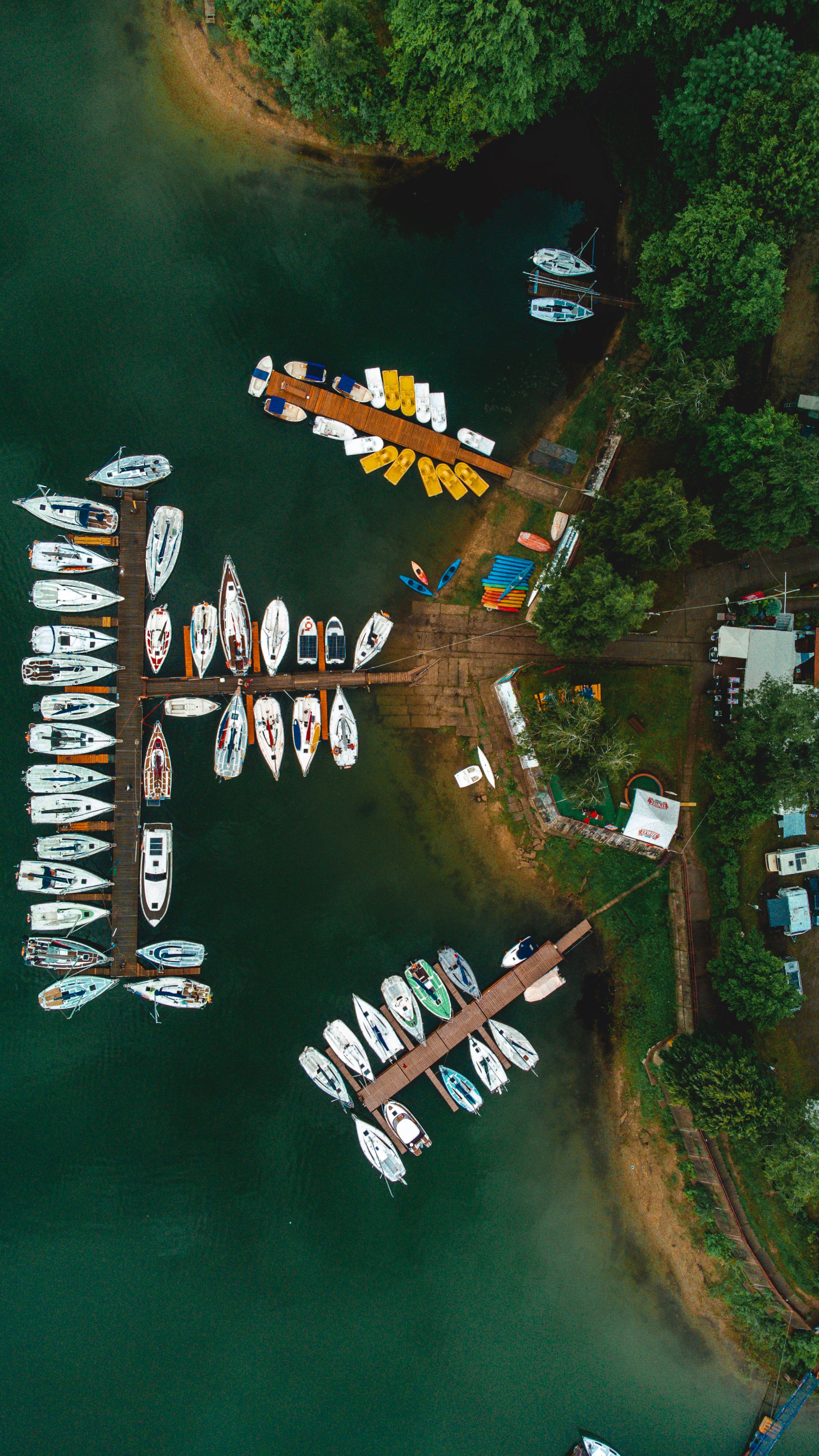 Motorboats Moored on Piers · Free Stock Photo