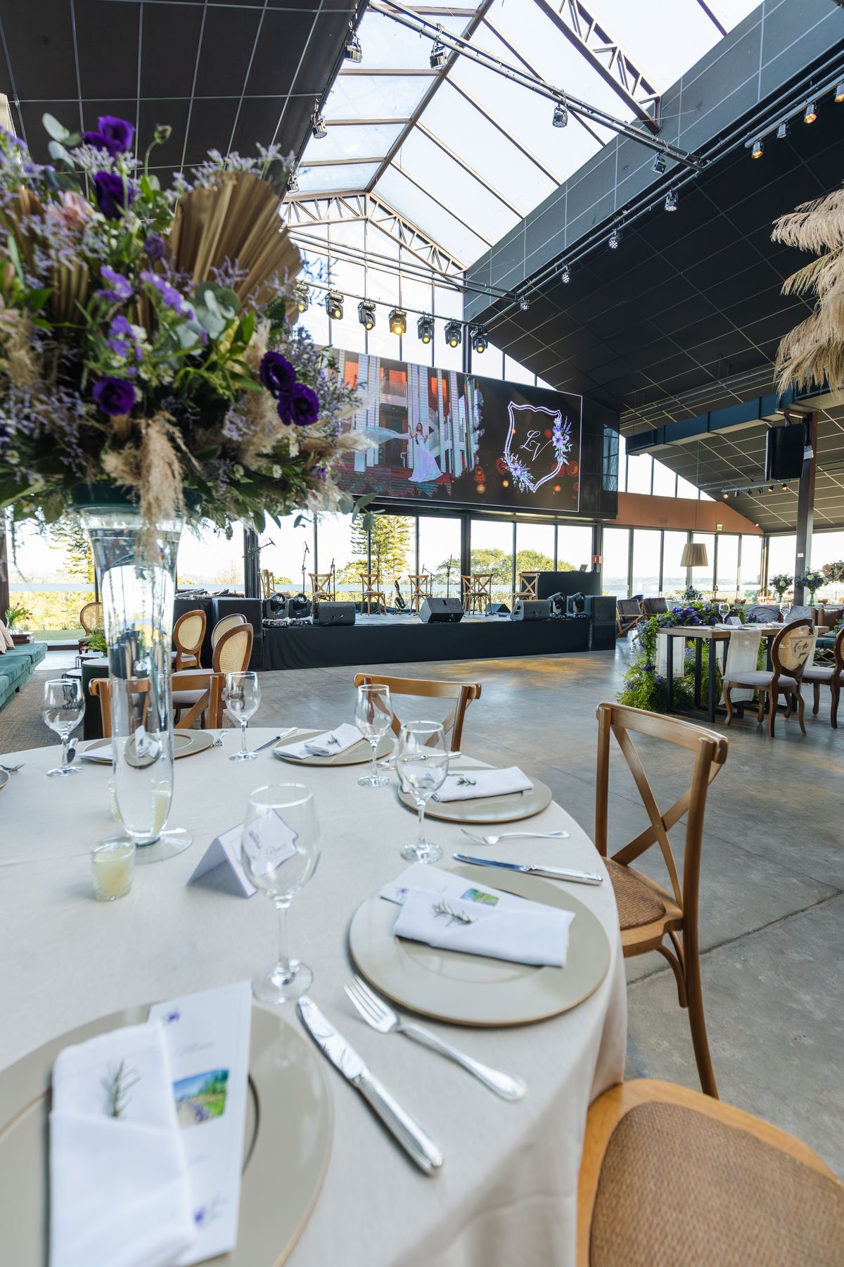 Banquet table set for luxury catering service