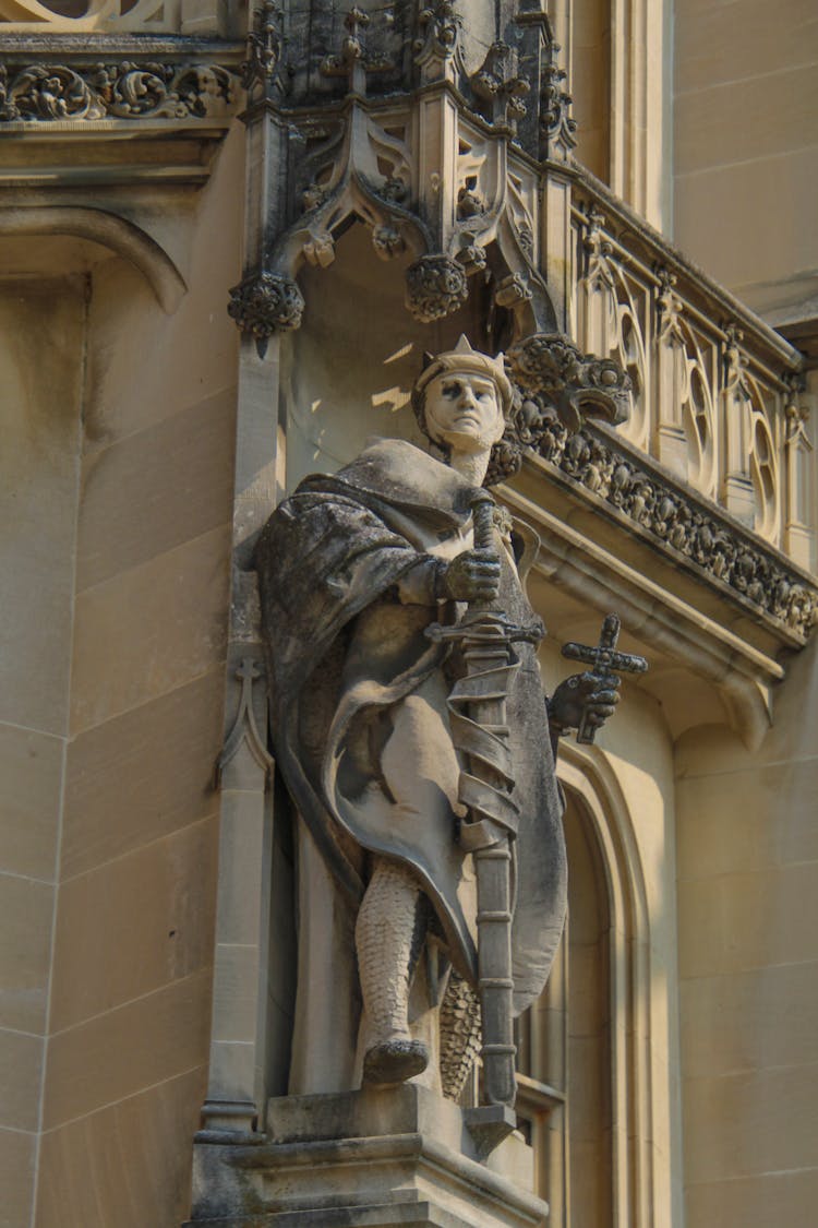 An Antique Sculpture On A Tenement