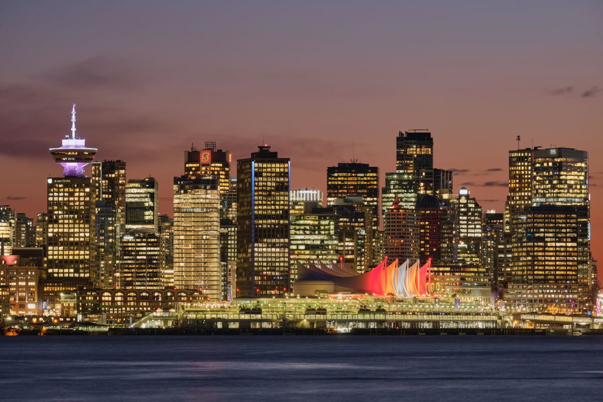 Vancouver skyline and False Creek waterfront