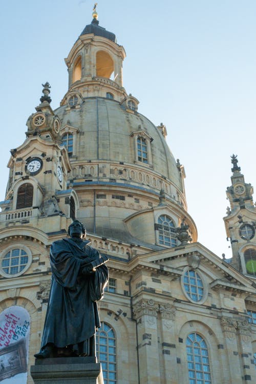 Martin Luther Statue near Frauenkirche in Dresden, Germany