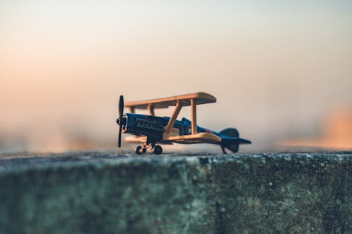 Free Black and Brown Wooden Plane Scale Model Stock Photo