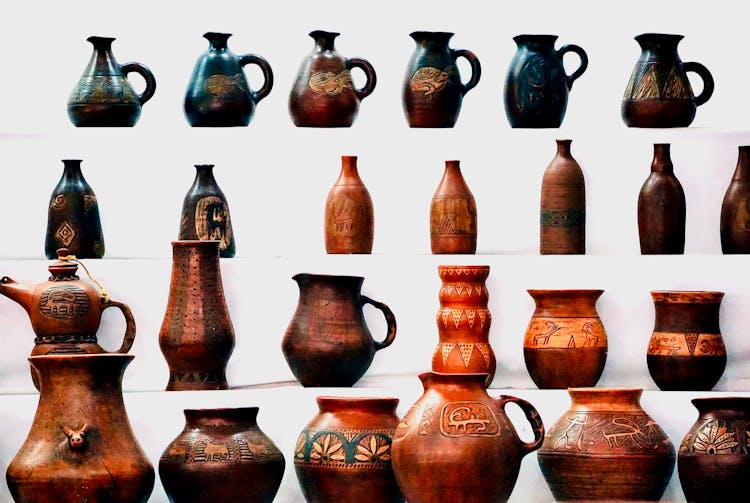 Pottery Collection On White Background