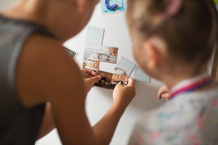 Children Playing With Volkswagen Type 2 Puzzle