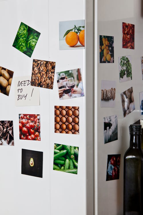 Fridge Magnets with Pictures of Vegetables and Fruits