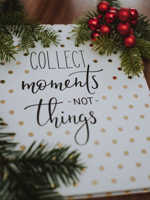Free Collect Moments Not Things Quote Stock Photo