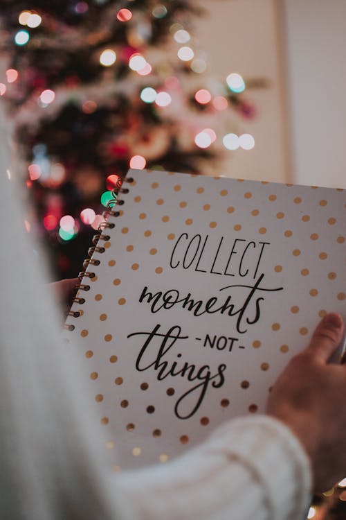 Free Collect Moments Not Things Spiral Notebook Stock Photo