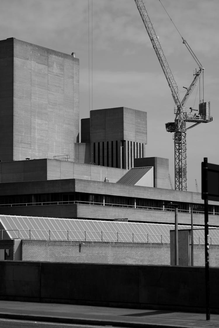 Crane Over Royal National Theatre In London, England