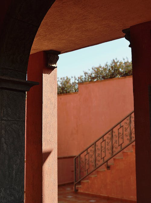 Outdoor Stairs and a Surrounding Wall 