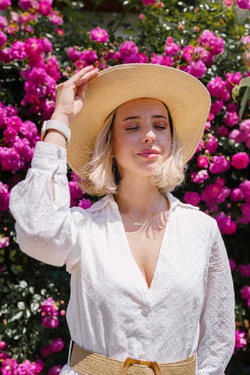 Portrait of Blonde Woman in Hat