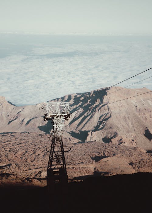 Aerial Tramway Tower on Mount Teide
