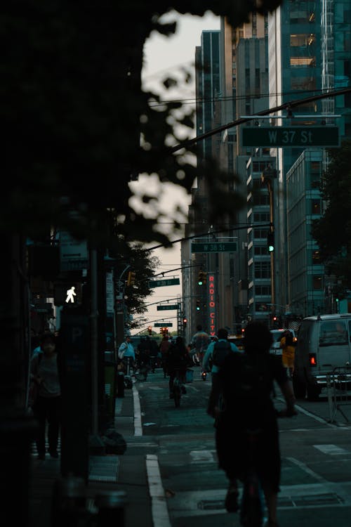 Crowded Narrow Alley in the Evening