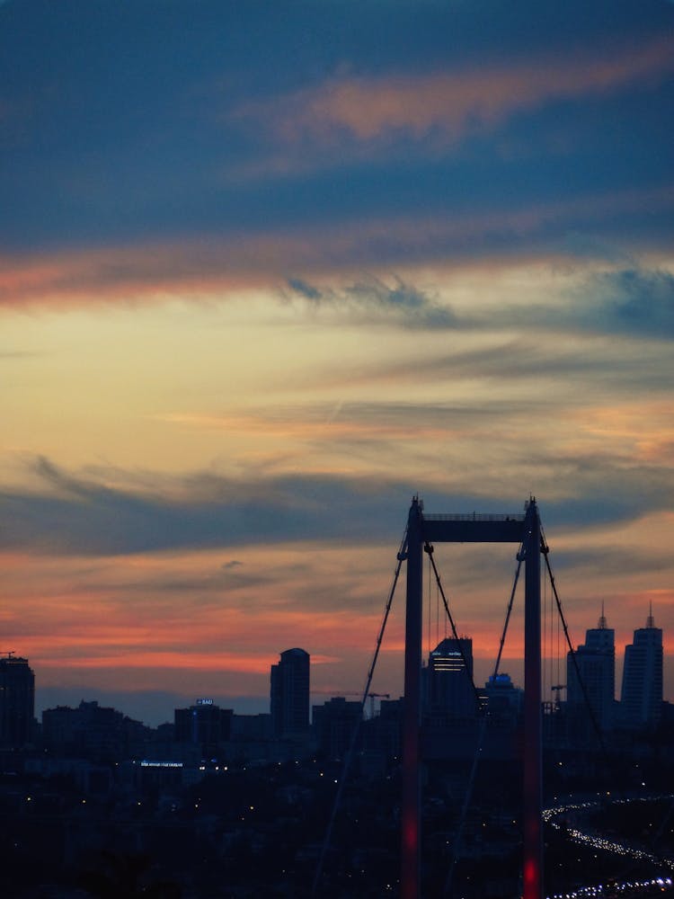 Cityscape With Bridge At Dawn