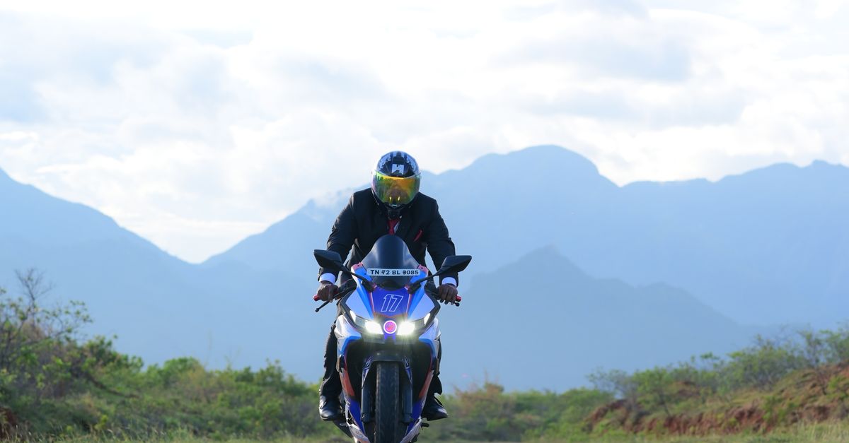 Man Riding Yamaha Man Riding a Yamaha YZF-R15 · Free Stock Photo