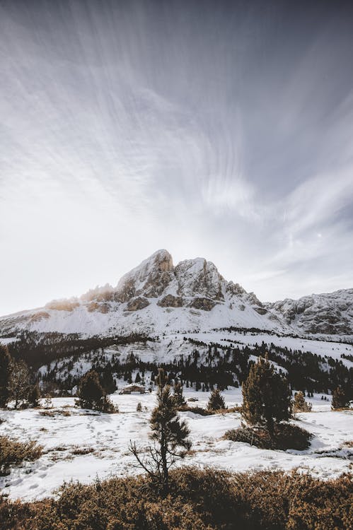 Free Snow Covered Mountain Range Stock Photo