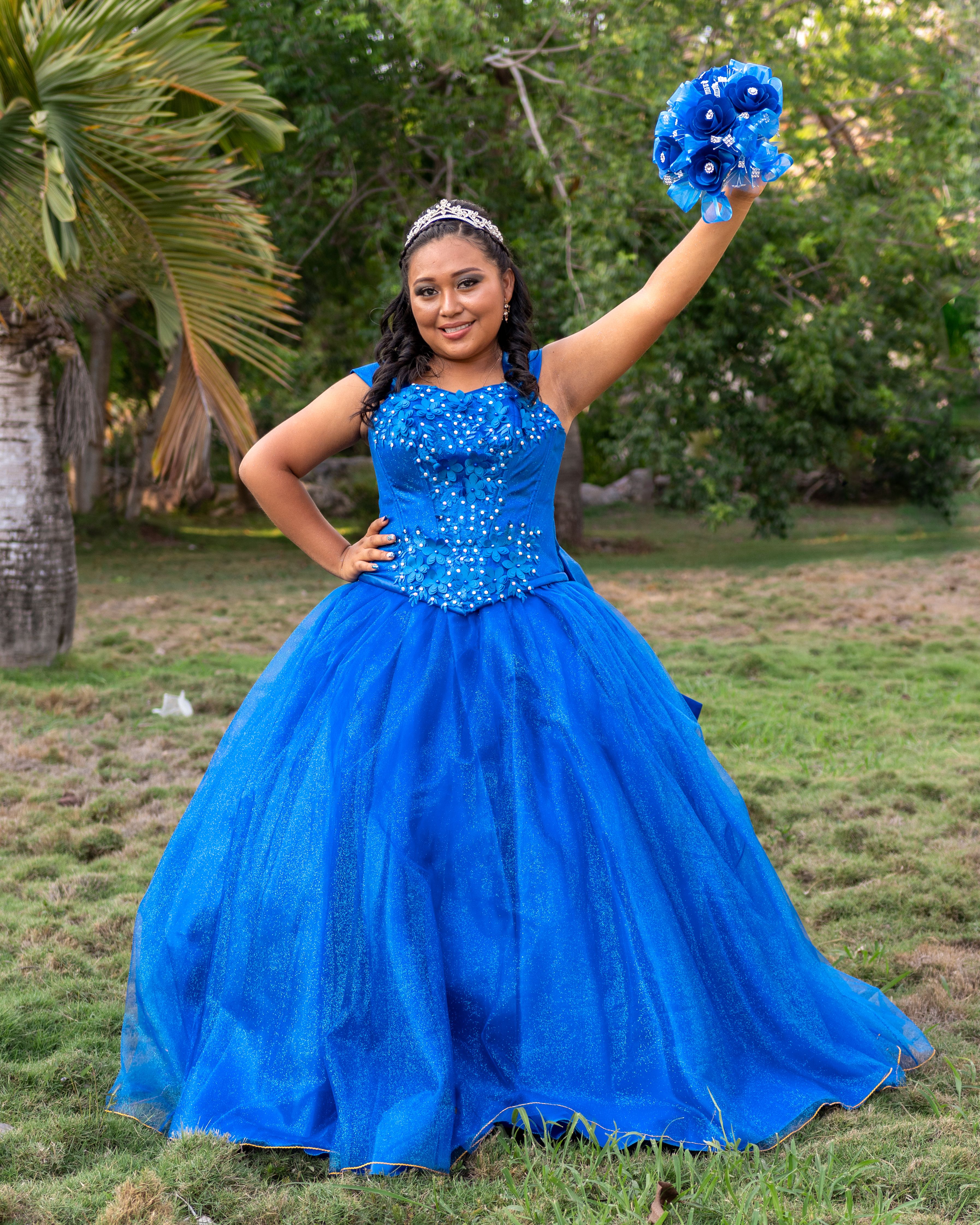 brunette blue dress Shawn Blue Velvet Dress main image 1