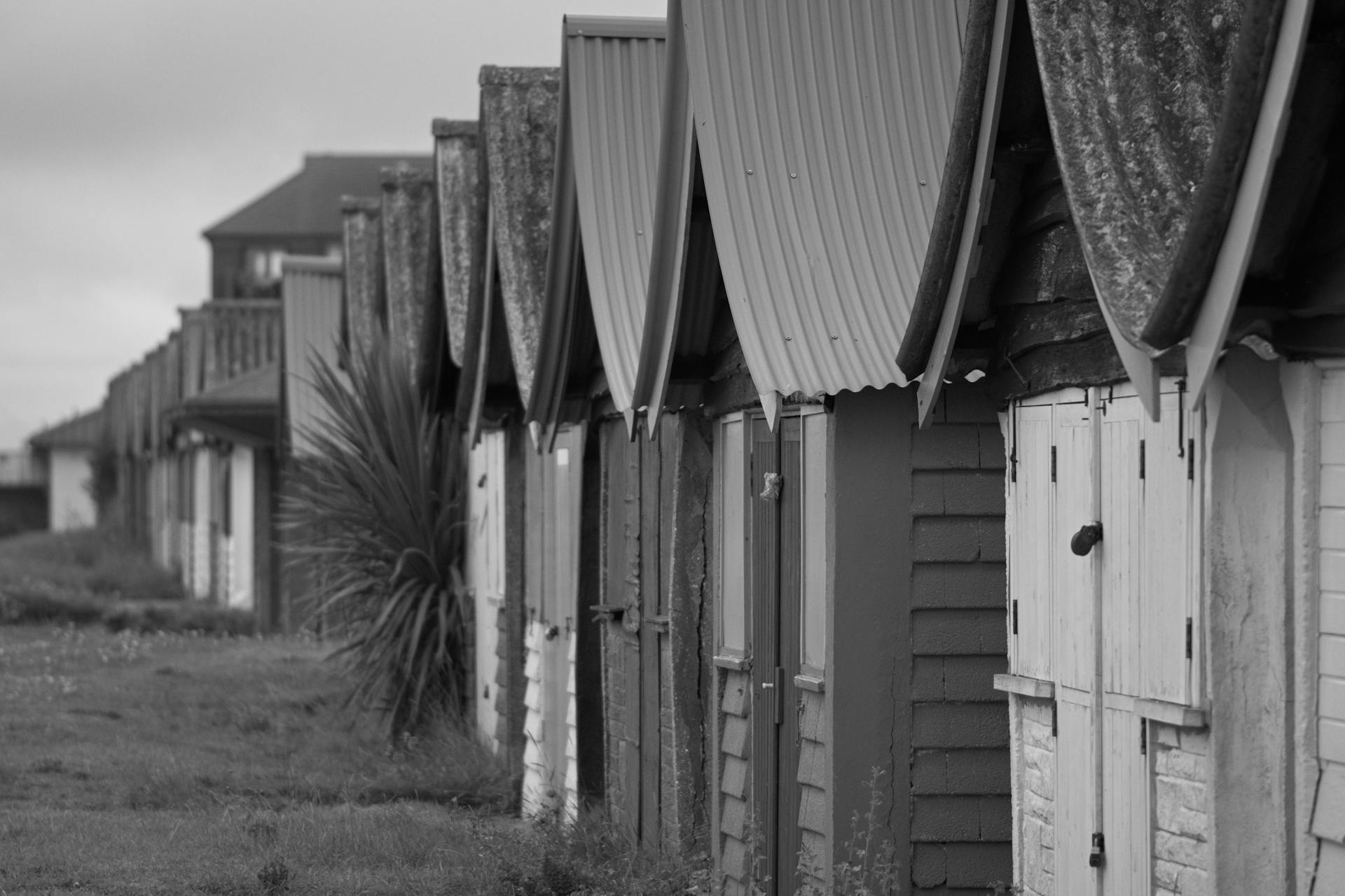 Row of Wooden Sheds