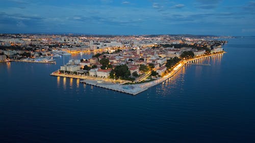 Aerial View of Zadar in the Evening, Croatia 