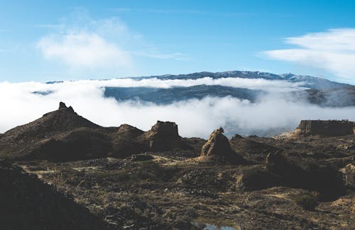 View of Mountains above Clouds 