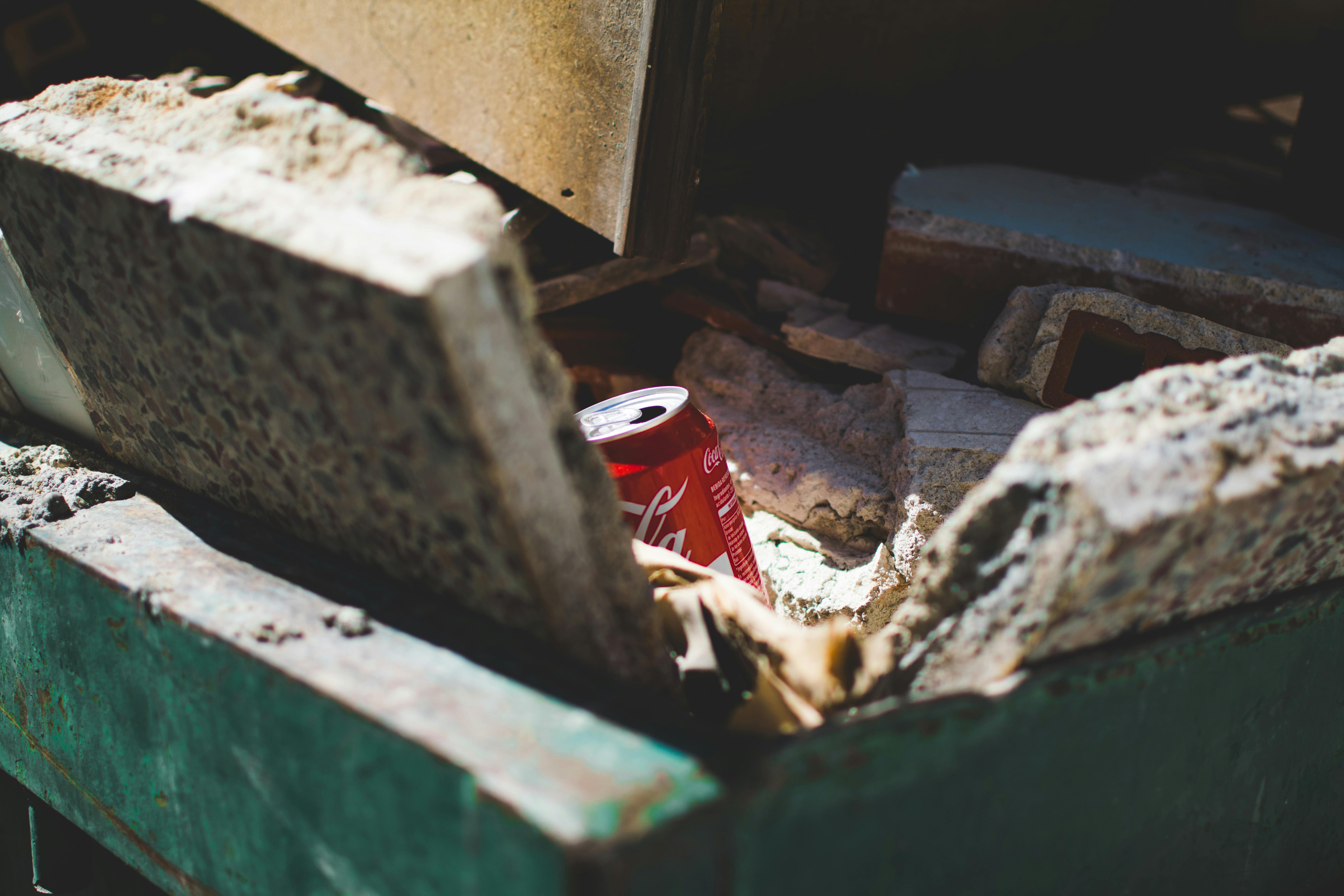 Free stock photo of can, cocacola, trash