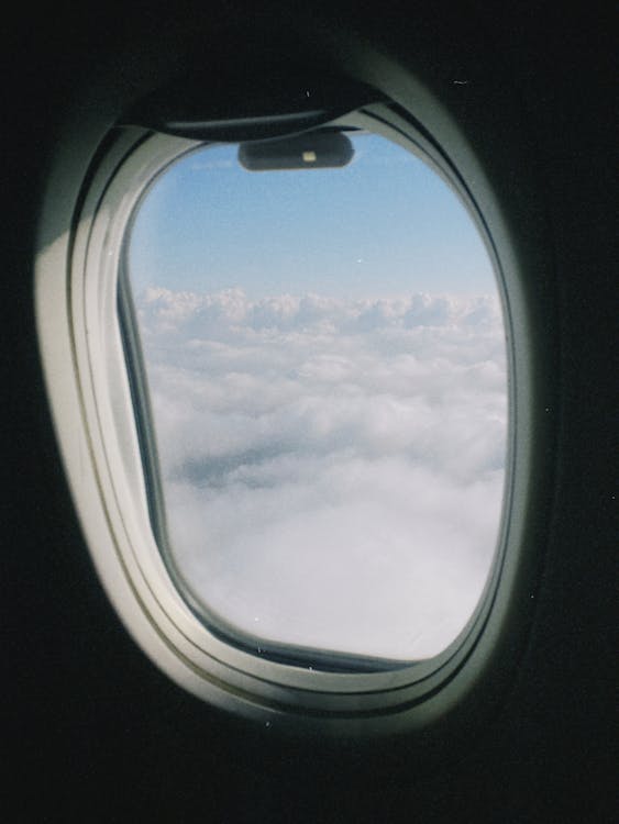 View of the Clouds from an Airplane Window 