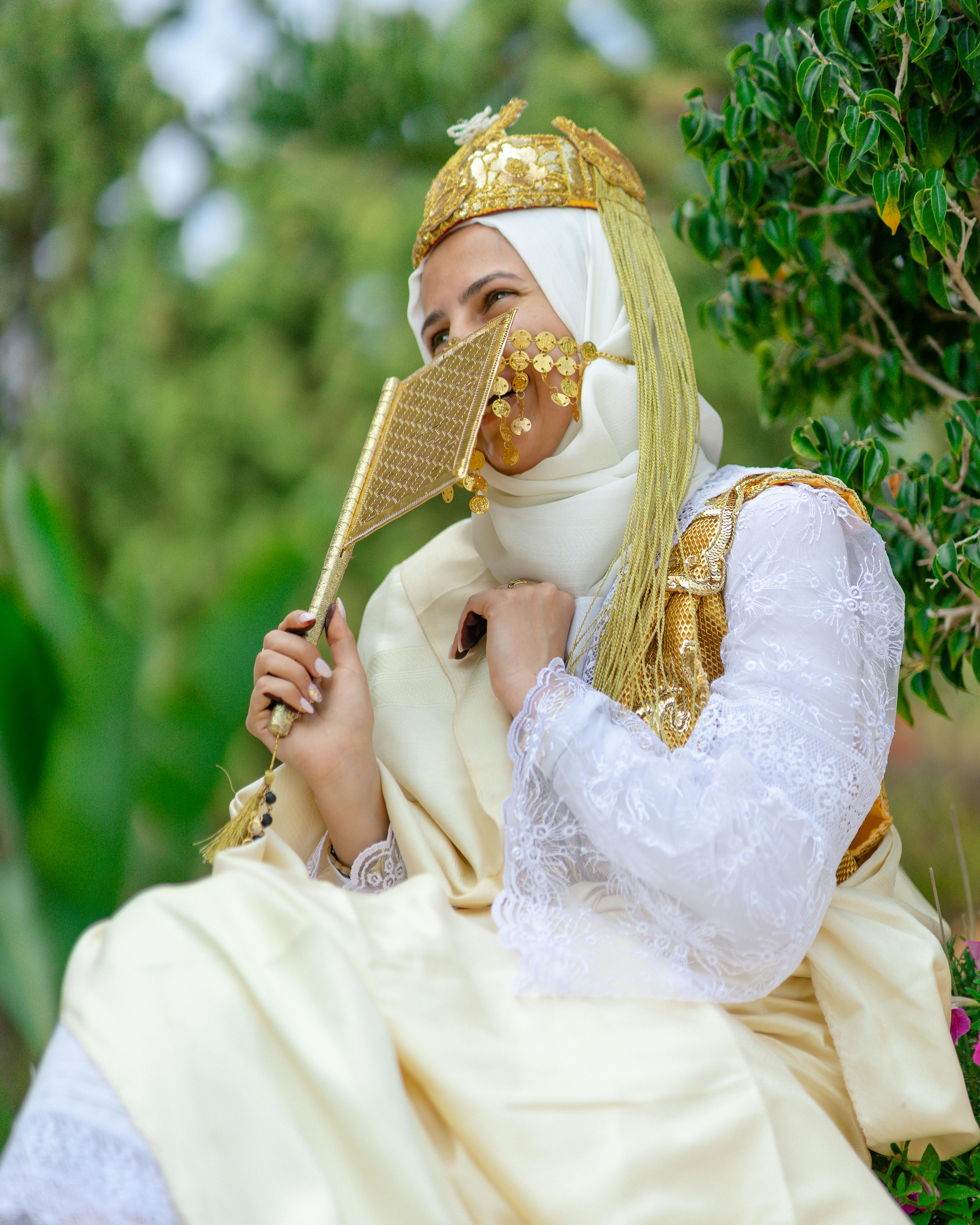 photo of a bride covering her face