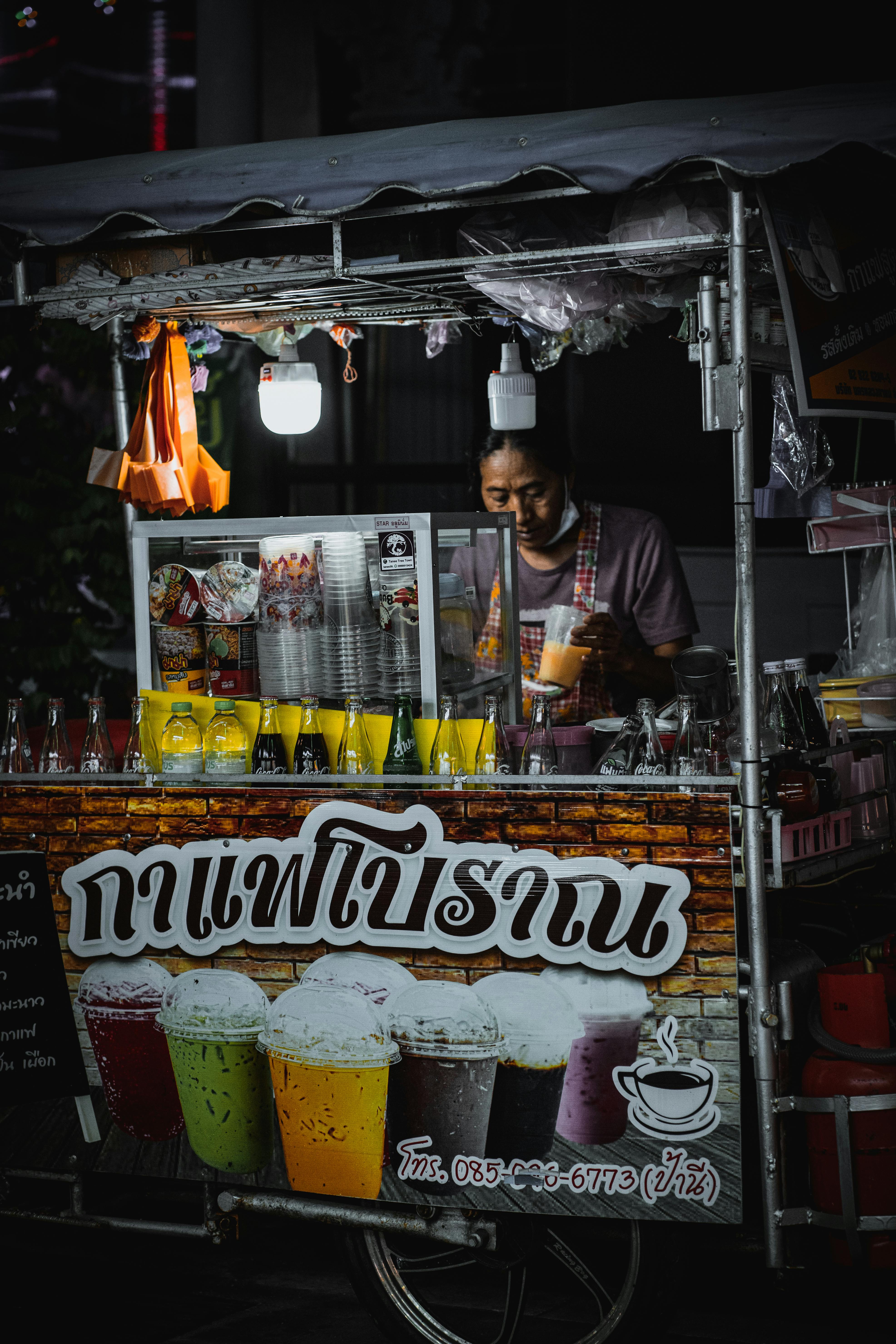 thailand pattaya asian street woman vendor