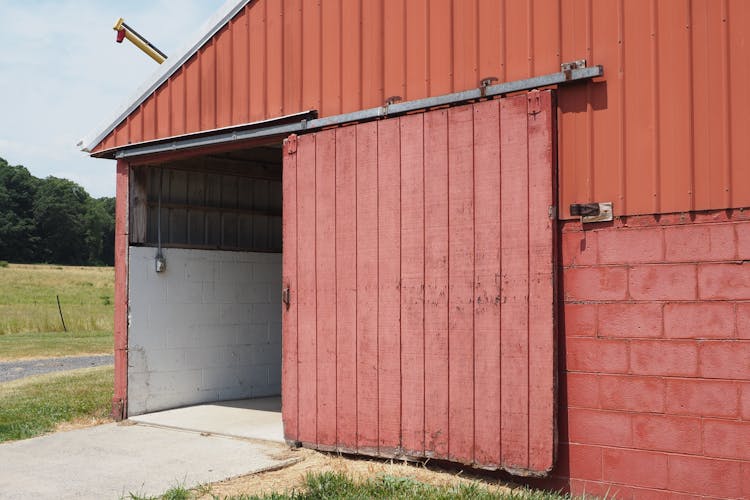 Open Barn With A Sliding Gate