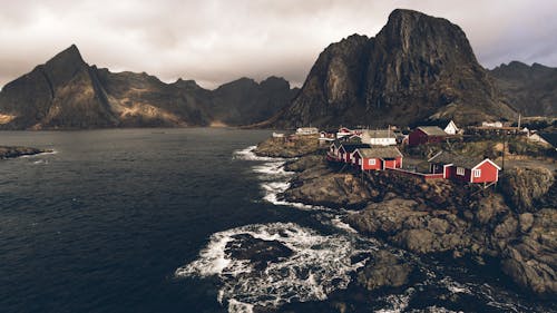 Village on Rocky Shore