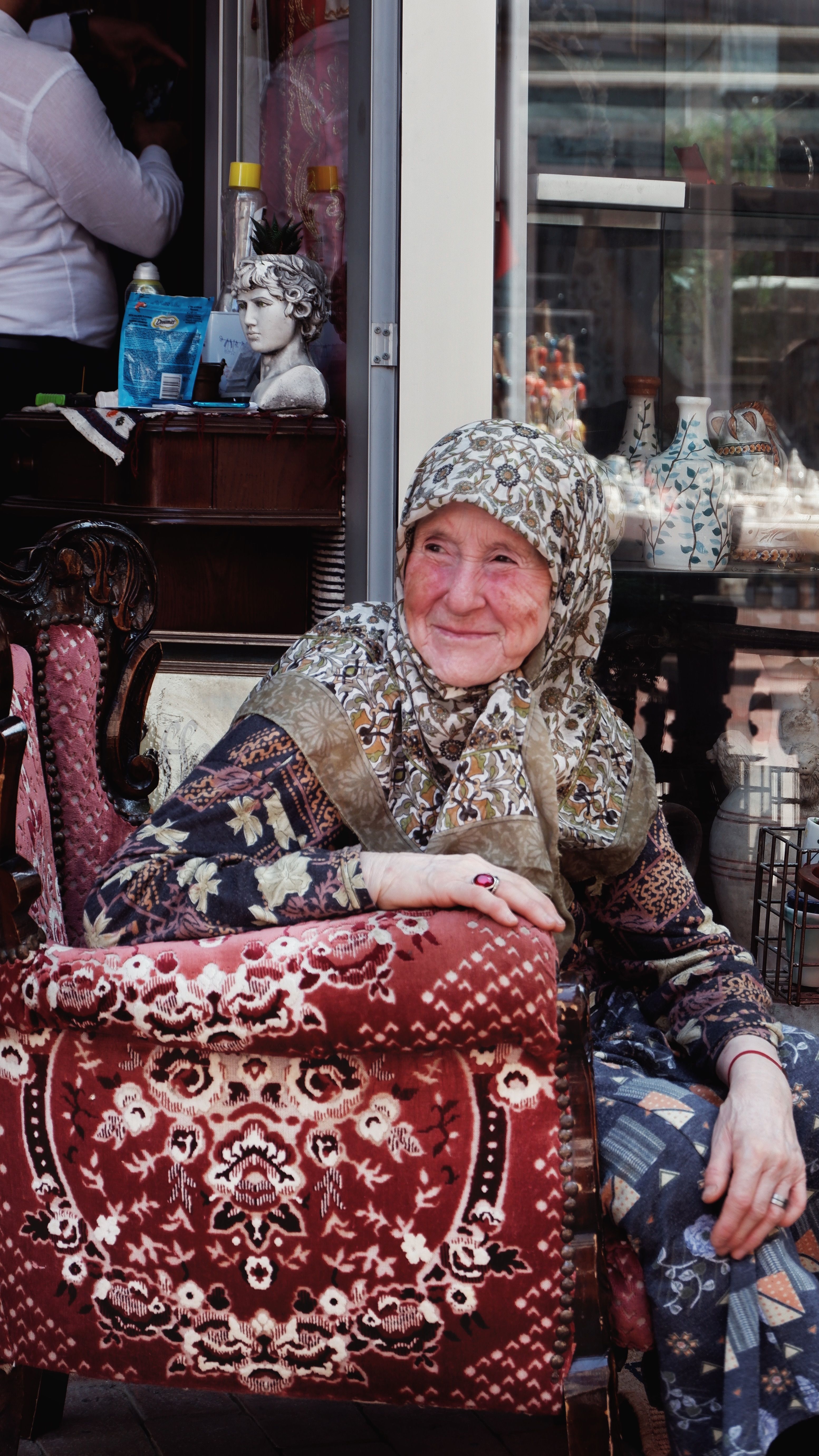 Smiling Elderly Woman Sitting on Armchair · Free Stock Photo