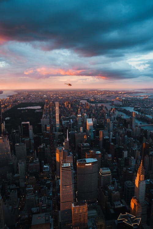 Aerial View of Manhattan and Central Park, New York, USA