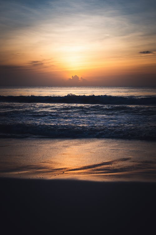 Sunset over Sea seen from Beach 