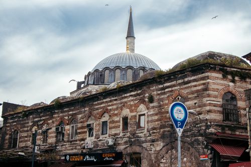 Free Explore the Ottoman architecture of Rustem Pasha Mosque in Istanbul, Turkey. Stock Photo